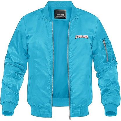 MAGNIVIT Men's Spider Man Lightweight Bomber Jacket Windbreaker Casual Fall Spring Outdoor Coat