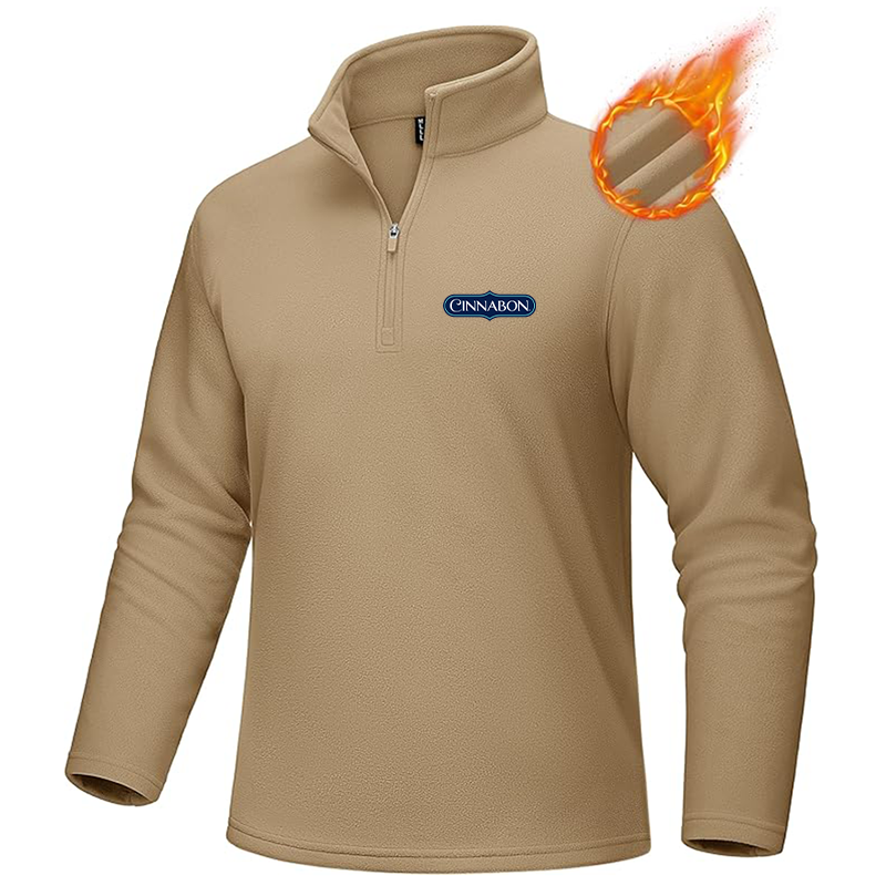 Men's Cinnabon MAGCOMSEN Quarter-Zip Pullover Polar Fleece Sweatshirt Stand Collar Long Sleeve Shirt for Men Thermal Winter Fall