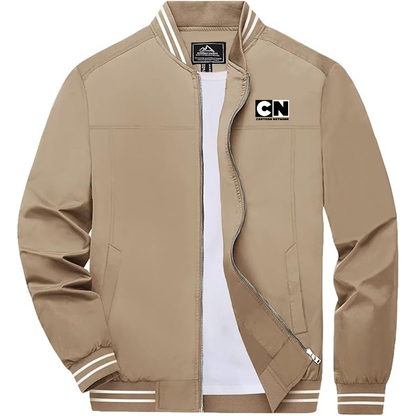 Men's Cartoon Network  Boladeci  Bomber Jackets Lightweight Water Resistant Breathable Spring Fall Full Zip Thin Windbreaker Light Jackets