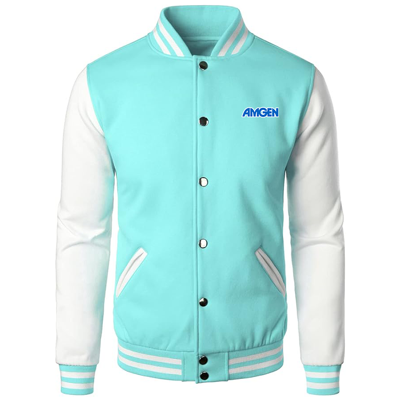 Men’s Amgen Varsity Baseball Jacket Cotton Blend Letterman Jackets
