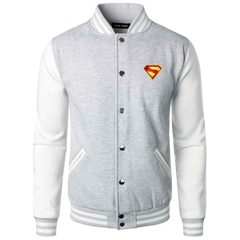 Men’s Superman 2025 Varsity Baseball Jacket Cotton Blend Letterman Jackets