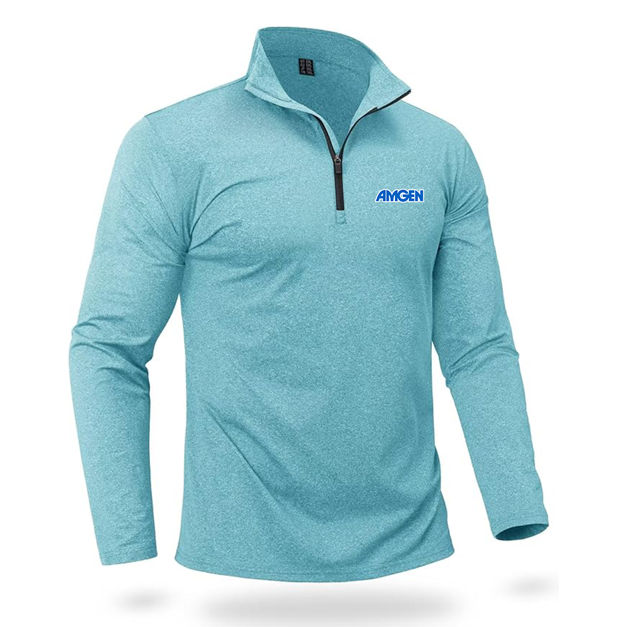 Men's Amgen Quarter Zip Pullover Premium Fleece Lined Heather Long Sleeve Golf Shirts Midweight 1/4 Half Zip Sweatshirts