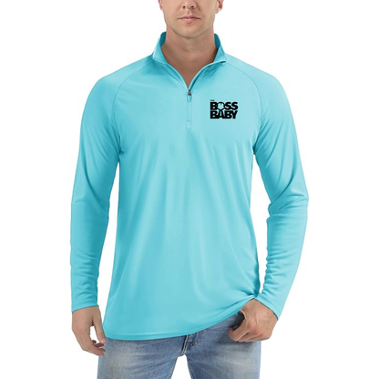 Men's Boss Baby Lightweight Quarter-Zip Athletic Shirt Long Sleeve Performance Wear