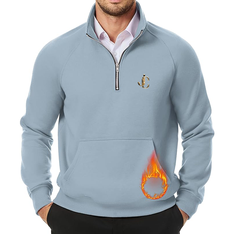Men's Jimmy Choo JMIERR Quarter Zip Pullover Heavy Sweatshirts Warm Fleece Sweatshirt Polo