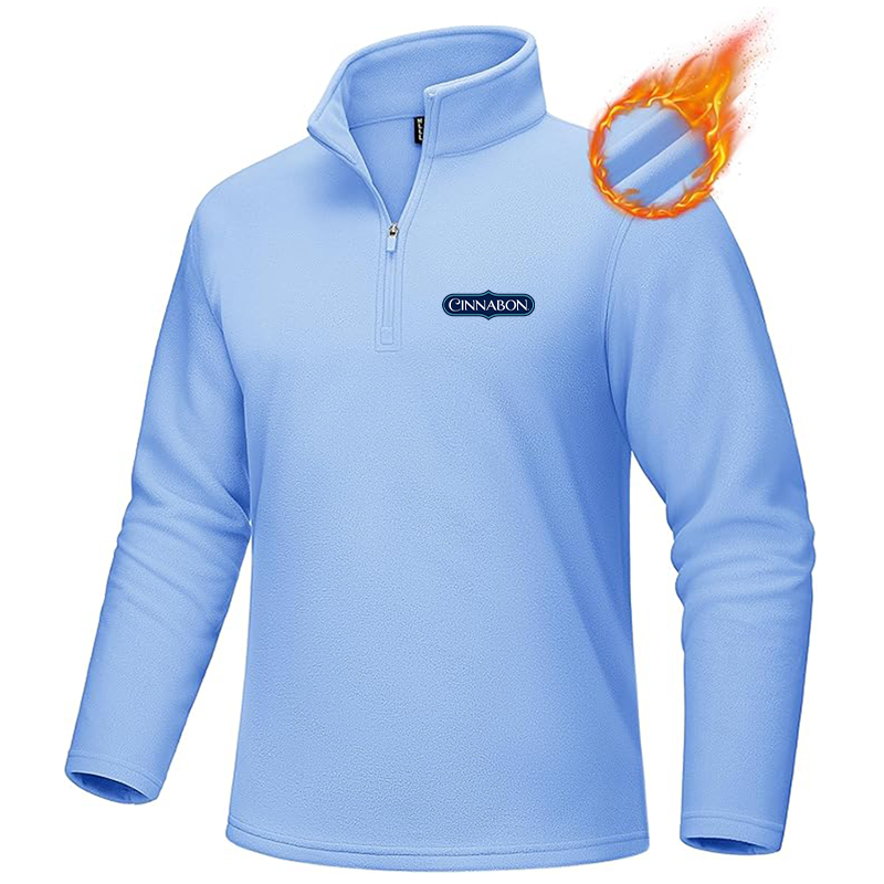 Men's Cinnabon MAGCOMSEN Quarter-Zip Pullover Polar Fleece Sweatshirt Stand Collar Long Sleeve Shirt for Men Thermal Winter Fall