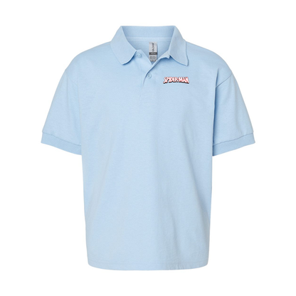 Youth's Spider Man Gildan Dry Blend Jersey Polo