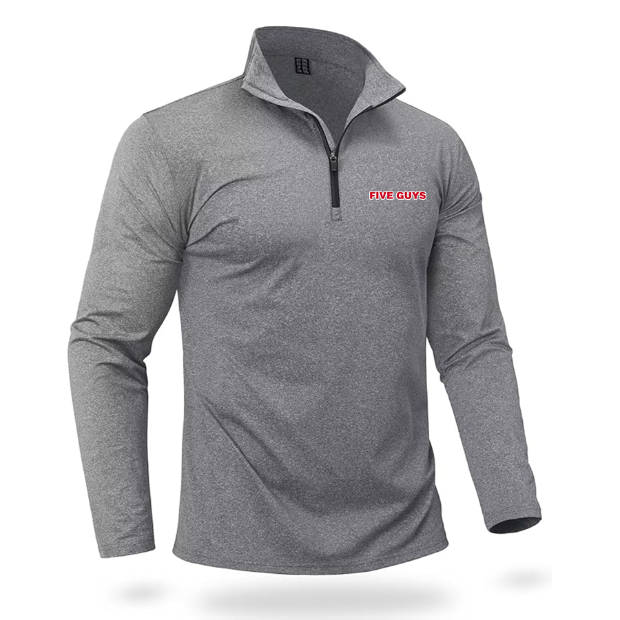 Men's Five Guys Quarter Zip Pullover Premium Fleece Lined Heather Long Sleeve Golf Shirts Midweight 1/4 Half Zip Sweatshirts