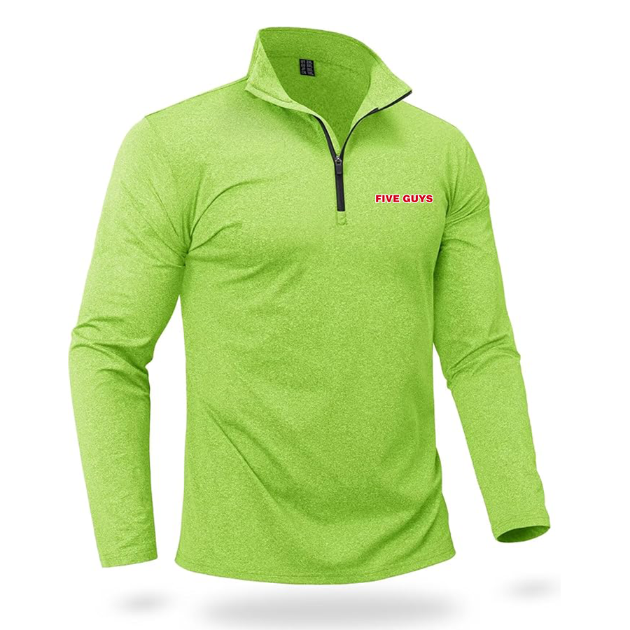 Men's Five Guys Quarter Zip Pullover Premium Fleece Lined Heather Long Sleeve Golf Shirts Midweight 1/4 Half Zip Sweatshirts
