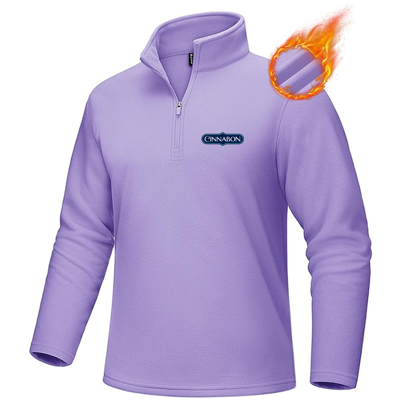 Men's Cinnabon MAGCOMSEN Quarter-Zip Pullover Polar Fleece Sweatshirt Stand Collar Long Sleeve Shirt for Men Thermal Winter Fall
