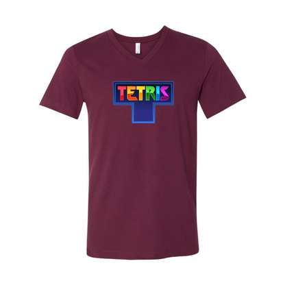 Men's Tetris BELLA  CANVAS  Jersey V-Neck Tee