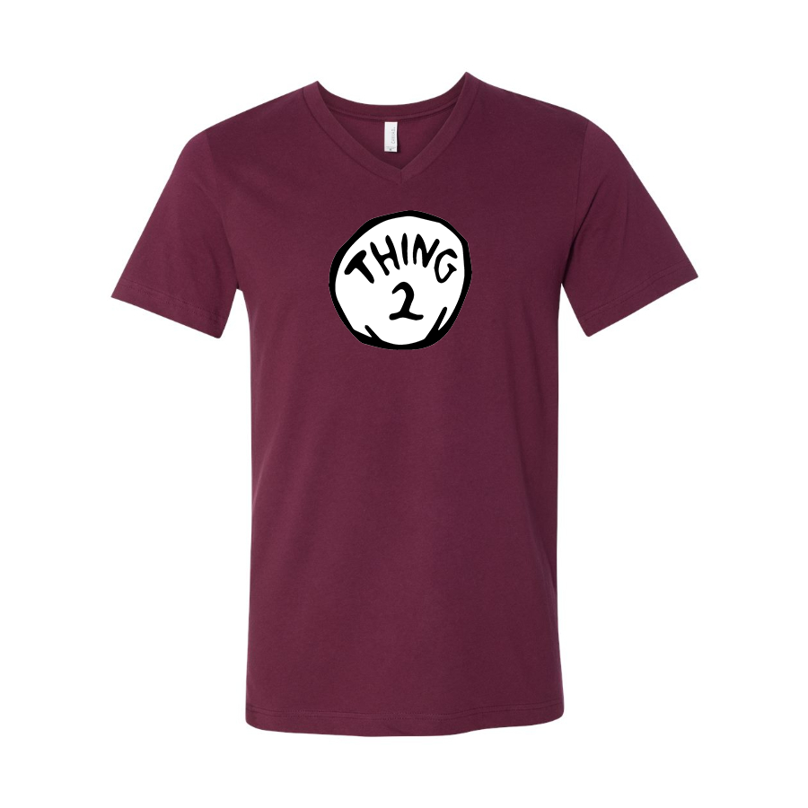 Men's Dr. Suess Thing 2 BELLA  CANVAS  Jersey V-Neck Tee