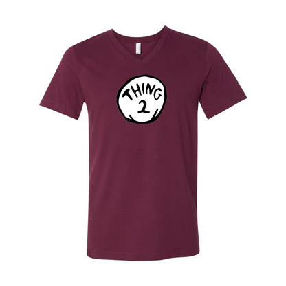 Men's Dr. Suess Thing 2 BELLA  CANVAS  Jersey V-Neck Tee