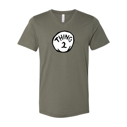 Men's Dr. Suess Thing 2 BELLA  CANVAS  Jersey V-Neck Tee