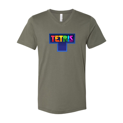 Men's Tetris BELLA  CANVAS  Jersey V-Neck Tee