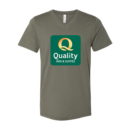 Men's Quality Inn & Suites BELLA  CANVAS  Jersey V-Neck Tee