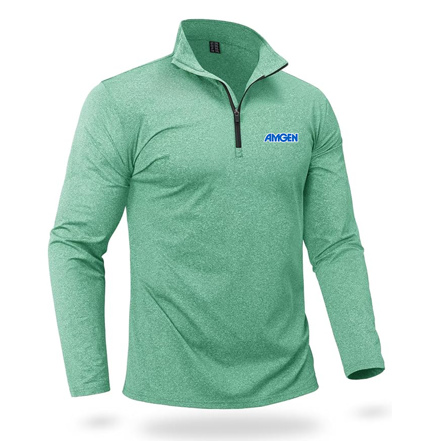 Men's Amgen Quarter Zip Pullover Premium Fleece Lined Heather Long Sleeve Golf Shirts Midweight 1/4 Half Zip Sweatshirts