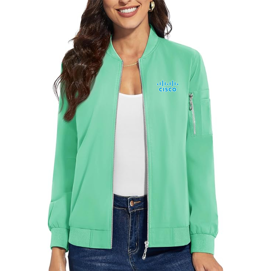 Women's Cisco Premium Bomber Jacket with Polished Detailing and Functional Sleeve Pocket Modern Luxury Outerwear