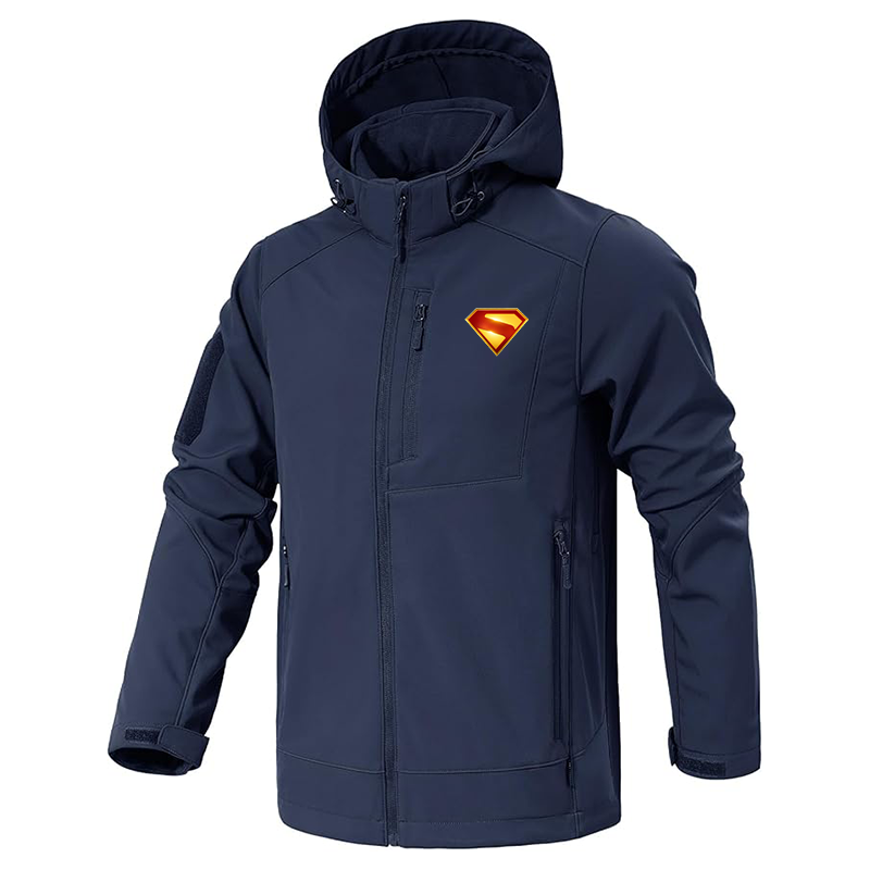 Men's Superman 2025  Jacket Waterproof Hooded Coats Tactical Soft Shell Jackets