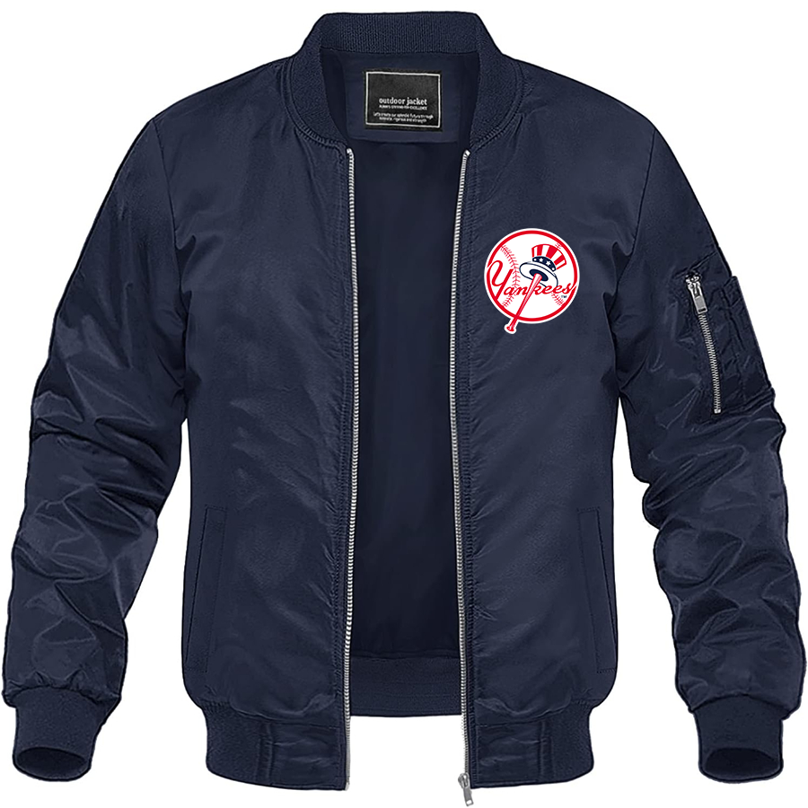 Men's Yankees NY Lightweight Bomber Jacket Windbreaker Softshell Varsity Jacket