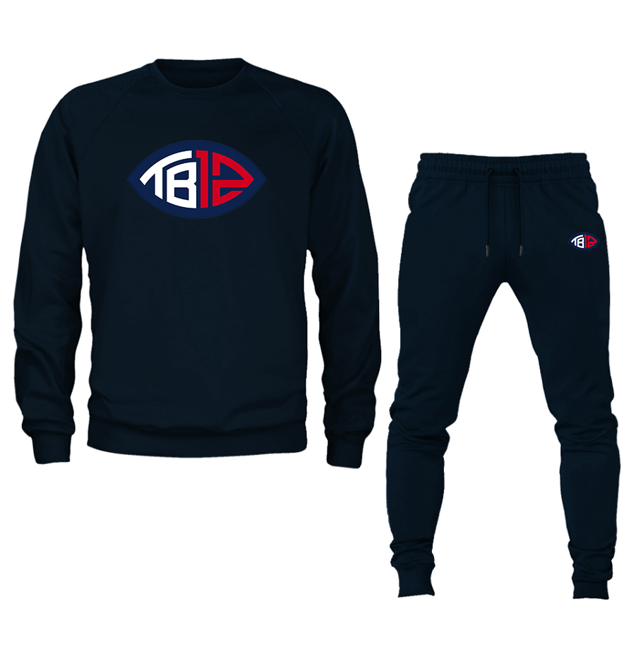 Men's Tom Brady 12  Crewneck Sweatshirt Joggers Suit