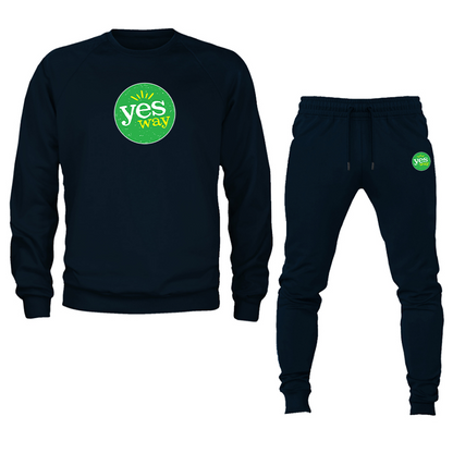 Men's Yes Way  Crewneck Sweatshirt Joggers Set