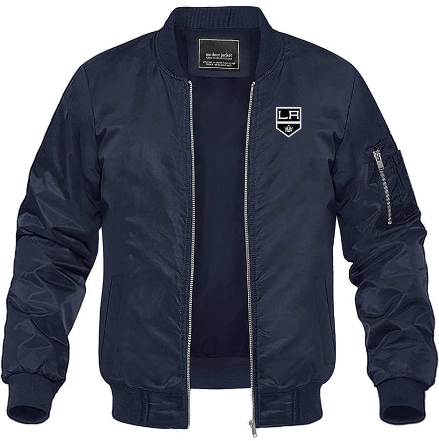Men's NHL - Los Angeles Kings Lightweight Bomber Jacket Windbreaker Softshell Varsity Jacket