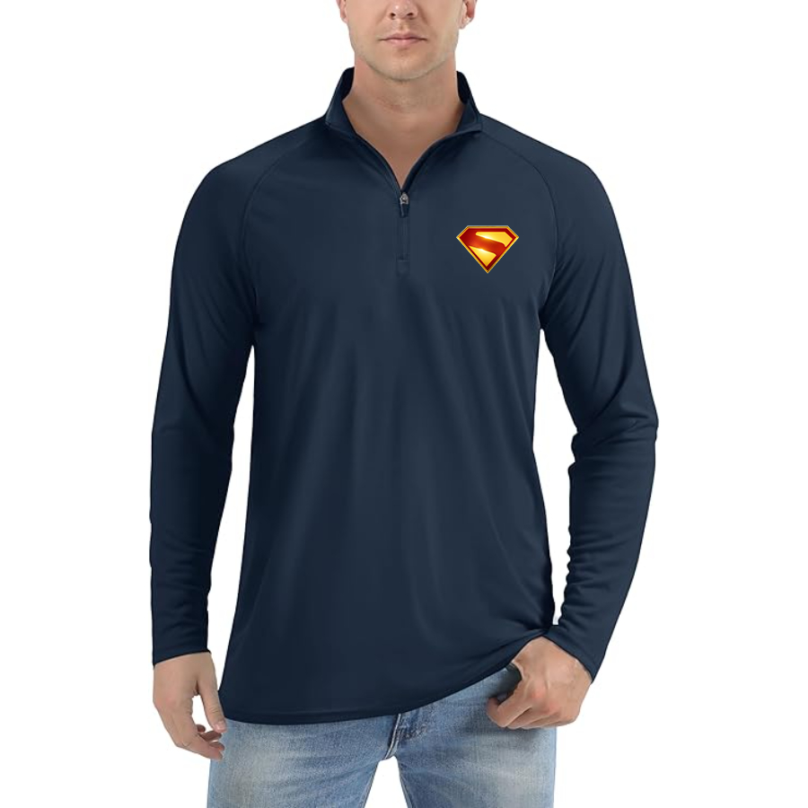 Men's Superman 2025 Lightweight Quarter-Zip Athletic Shirt Long Sleeve Performance Wear