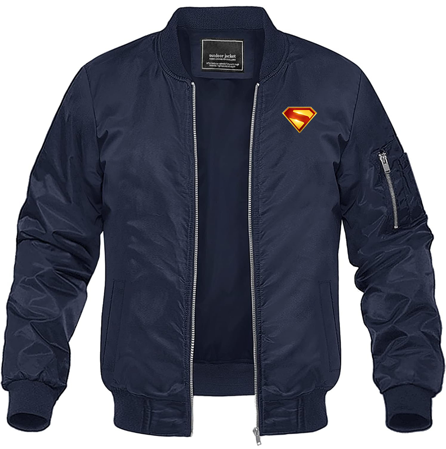 Men's Superman 2025 Lightweight Bomber Jacket Windbreaker Softshell Varsity Jacket