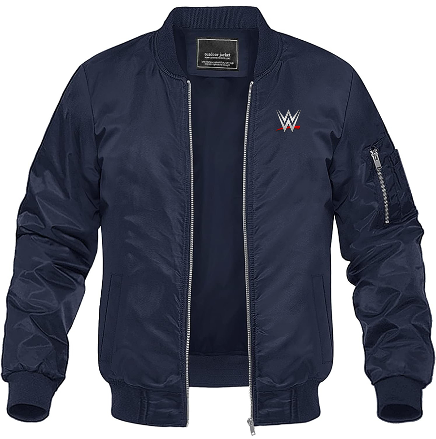 Men's WWE Wrestling Lightweight Bomber Jacket Windbreaker Softshell Varsity Jacket