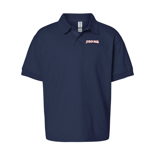 Youth's Spider Man Gildan Dry Blend Jersey Polo