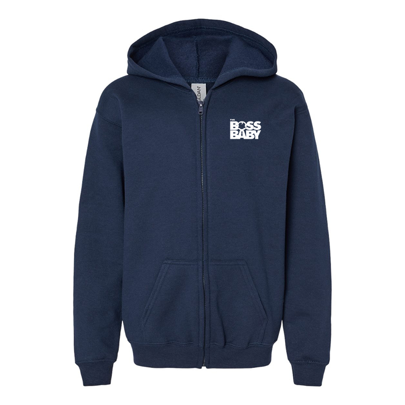 Youth's Boss Baby Gildan Heavy Blend Full-Zip Hooded Sweatshirt