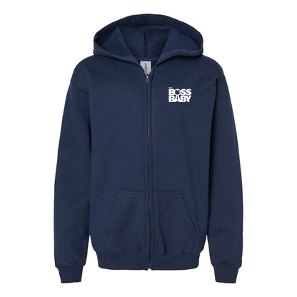 Youth's Boss Baby Gildan Heavy Blend Full-Zip Hooded Sweatshirt