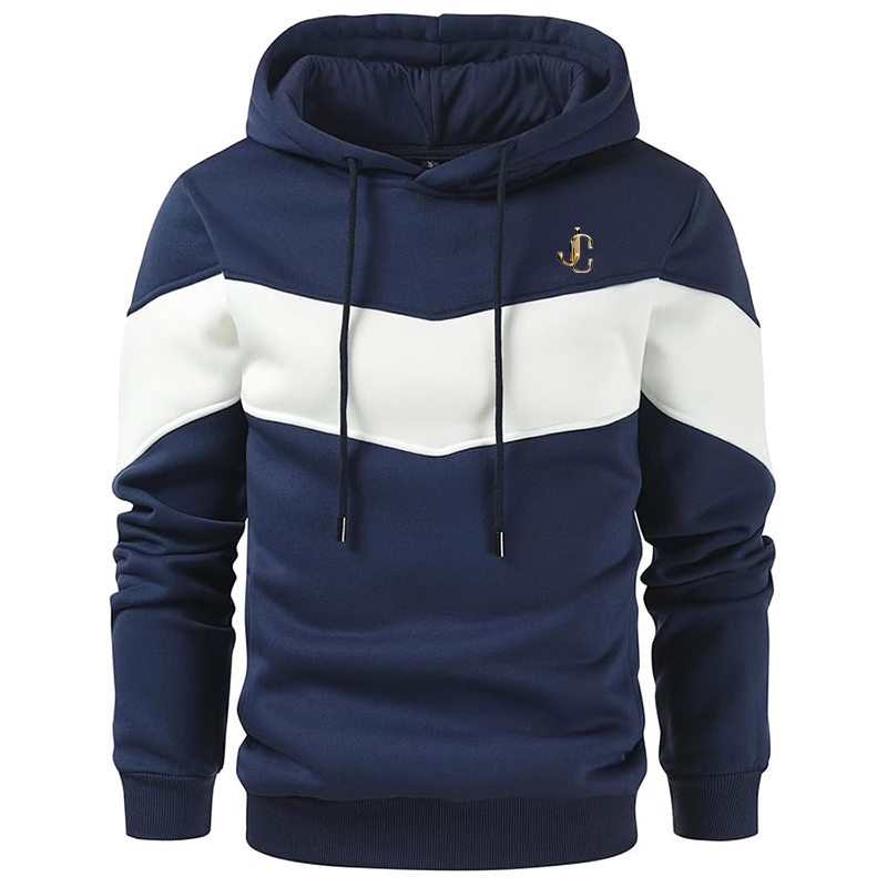 Men's  Jimmy Choo  Gesean Novelty Color Block Pullover Fleece Hoodie Long Sleeve Casual Sweatshirt with Pocket