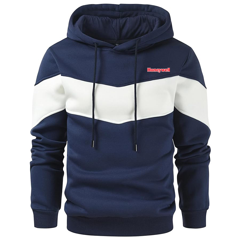 Men's Honeywell  Gesean Novelty Color Block Pullover Fleece Hoodie Long Sleeve Casual Sweatshirt with Pocket