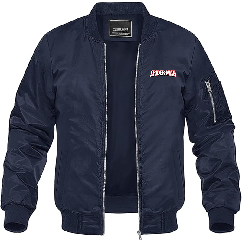 MAGNIVIT Men's Spider Man Lightweight Bomber Jacket Windbreaker Casual Fall Spring Outdoor Coat