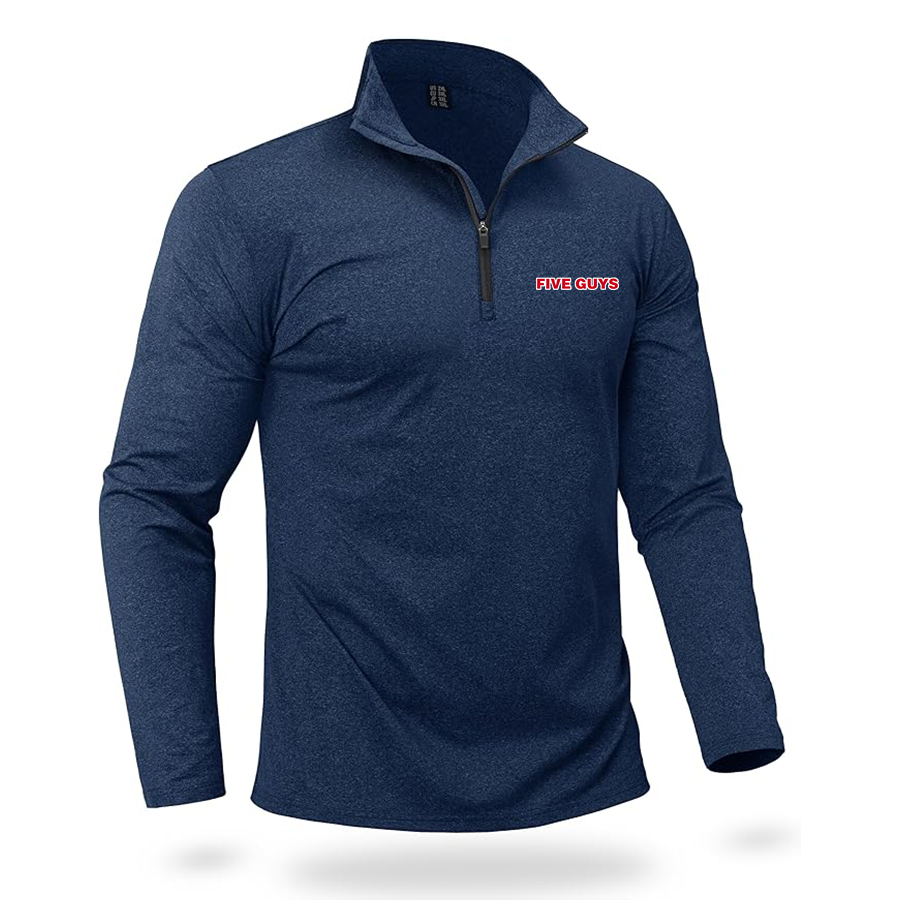 Men's Five Guys Quarter Zip Pullover Premium Fleece Lined Heather Long Sleeve Golf Shirts Midweight 1/4 Half Zip Sweatshirts