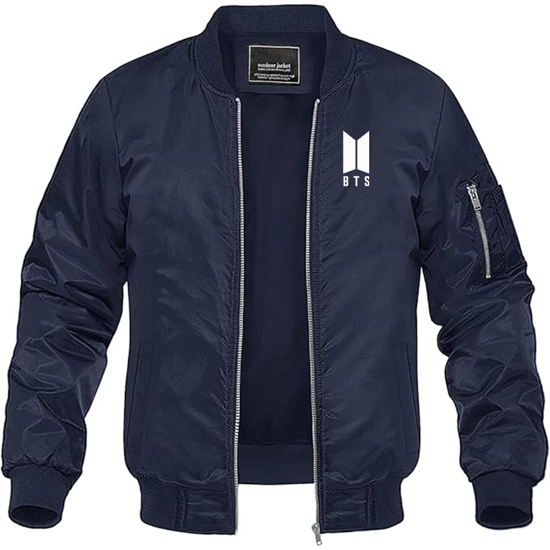 MAGNIVIT Men's BTS Lightweight Bomber Jacket Windbreaker Casual Fall Spring Outdoor Coat