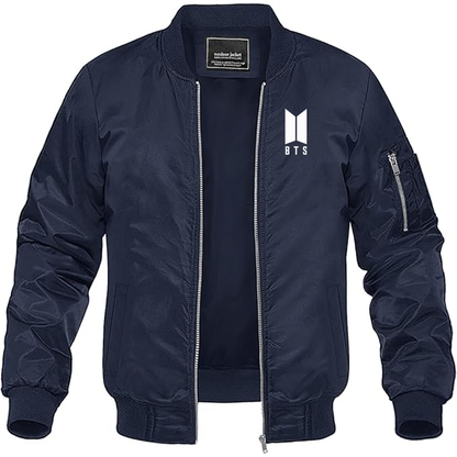 MAGNIVIT Men's BTS Lightweight Bomber Jacket Windbreaker Casual Fall Spring Outdoor Coat