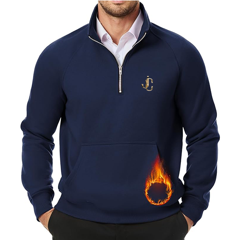 Men's Jimmy Choo JMIERR Quarter Zip Pullover Heavy Sweatshirts Warm Fleece Sweatshirt Polo
