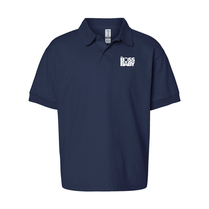 Youth's Boss Baby Gildan Dry Blend Jersey Polo