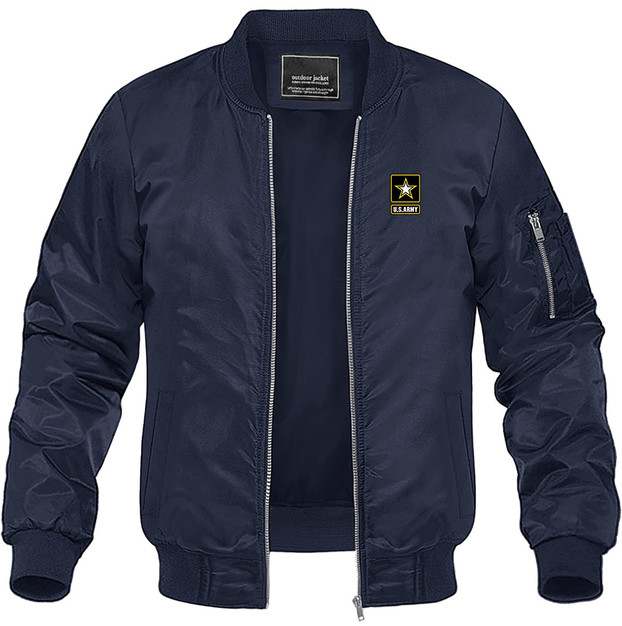 Men's U.S. ARMY Lightweight Bomber Jacket Windbreaker Softshell Varsity Jacket