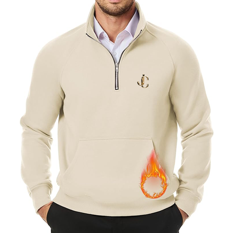 Men's Jimmy Choo JMIERR Quarter Zip Pullover Heavy Sweatshirts Warm Fleece Sweatshirt Polo