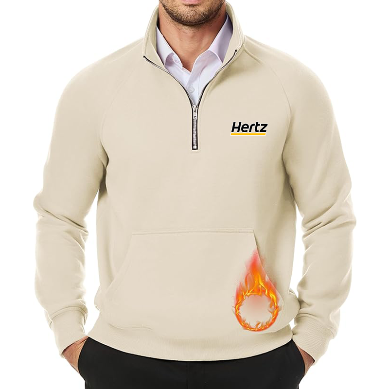 Men's Hertz JMIERR Quarter Zip Pullover Heavy Sweatshirts Warm Fleece Sweatshirt Polo