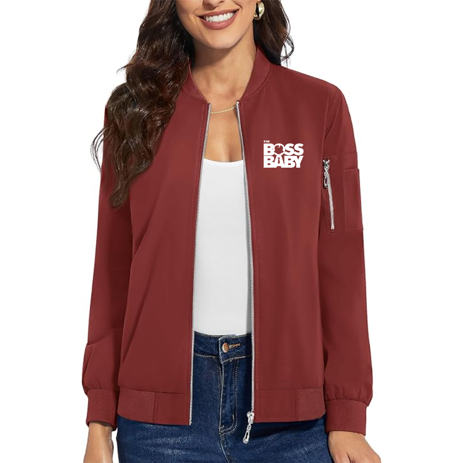Women's Boss Baby  Premium Bomber Jacket with Polished Detailing and Functional Sleeve Pocket Modern Luxury Outerwear