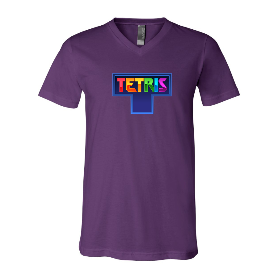 Men's Tetris BELLA  CANVAS  Jersey V-Neck Tee