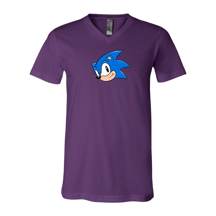 Men's Sonic the Hedgehog BELLA  CANVAS  Jersey V-Neck Tee