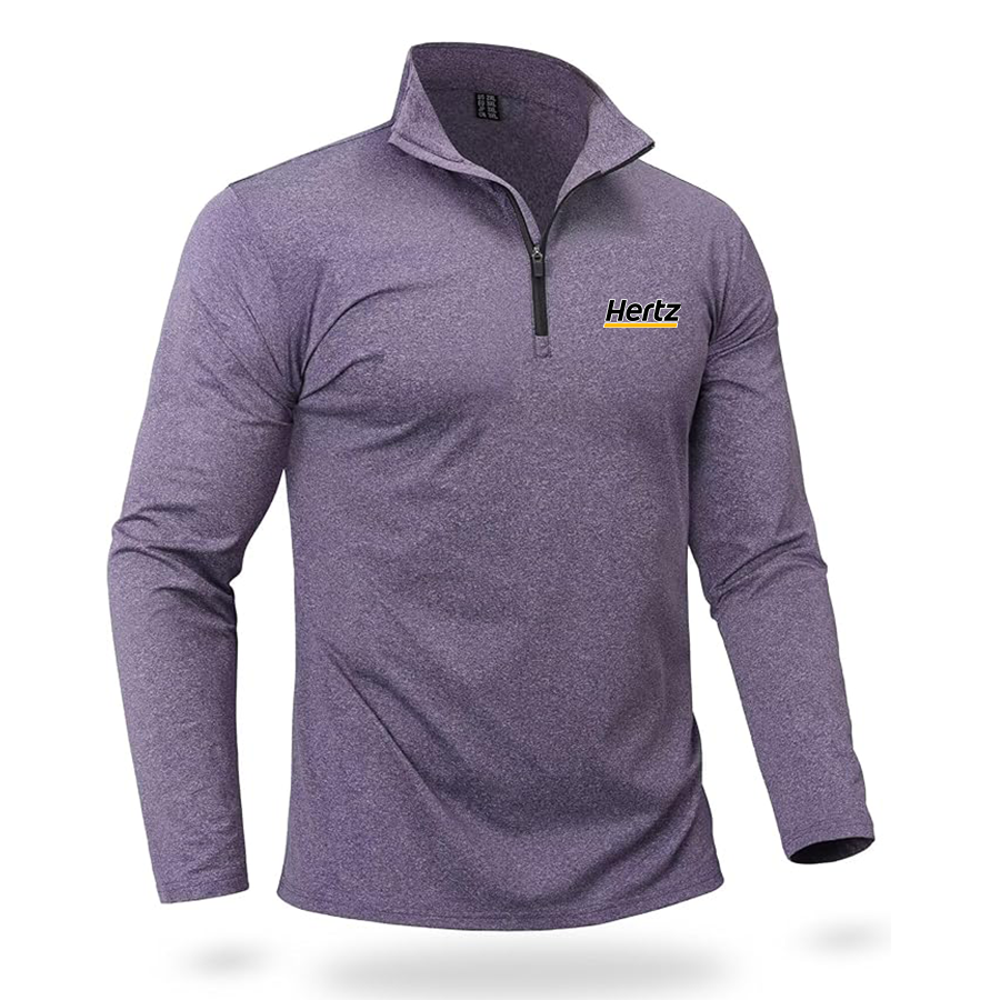 Men's Hertz Quarter Zip Pullover Premium Fleece Lined Heather Long Sleeve Golf Shirts Midweight 1/4 Half Zip Sweatshirts