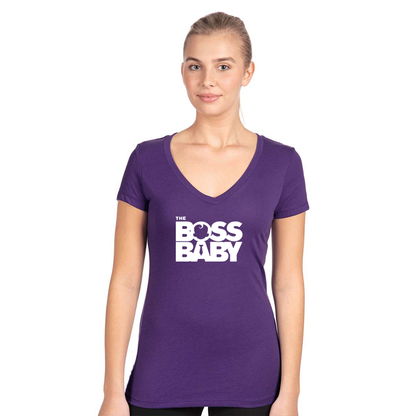 Women's Boss Baby  Next Level Ideal V-Neck T-Shirt