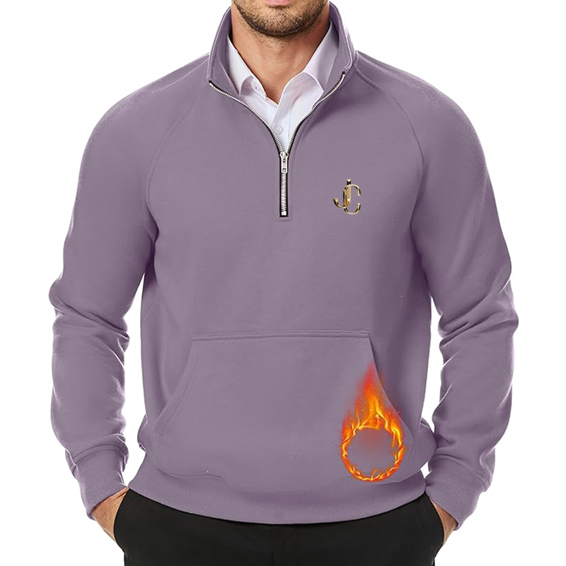 Men's Jimmy Choo JMIERR Quarter Zip Pullover Heavy Sweatshirts Warm Fleece Sweatshirt Polo