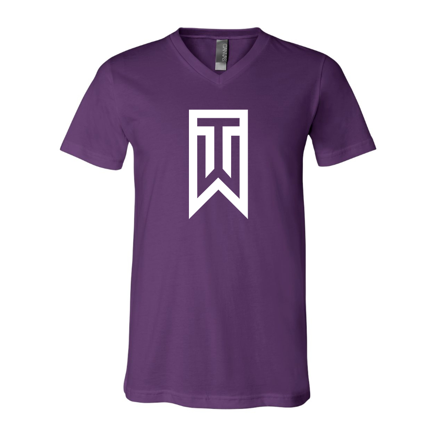 Men's Tiger Woods BELLA  CANVAS  Jersey V-Neck Tee
